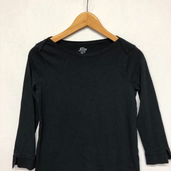 J. Crew Women Cotton Slub Tee T-Shirt Top Size Extra Small XS Black B254 -3 - Picture 9 of 13